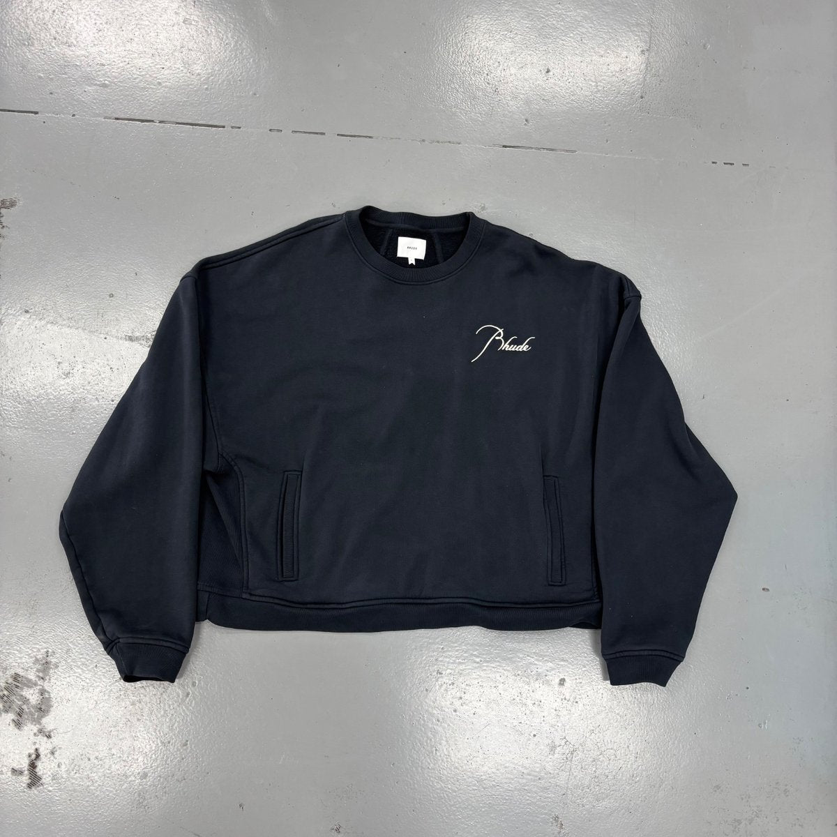 Rhude Panel Crewneck "Black: Size Medium (Pre-Owned) - front