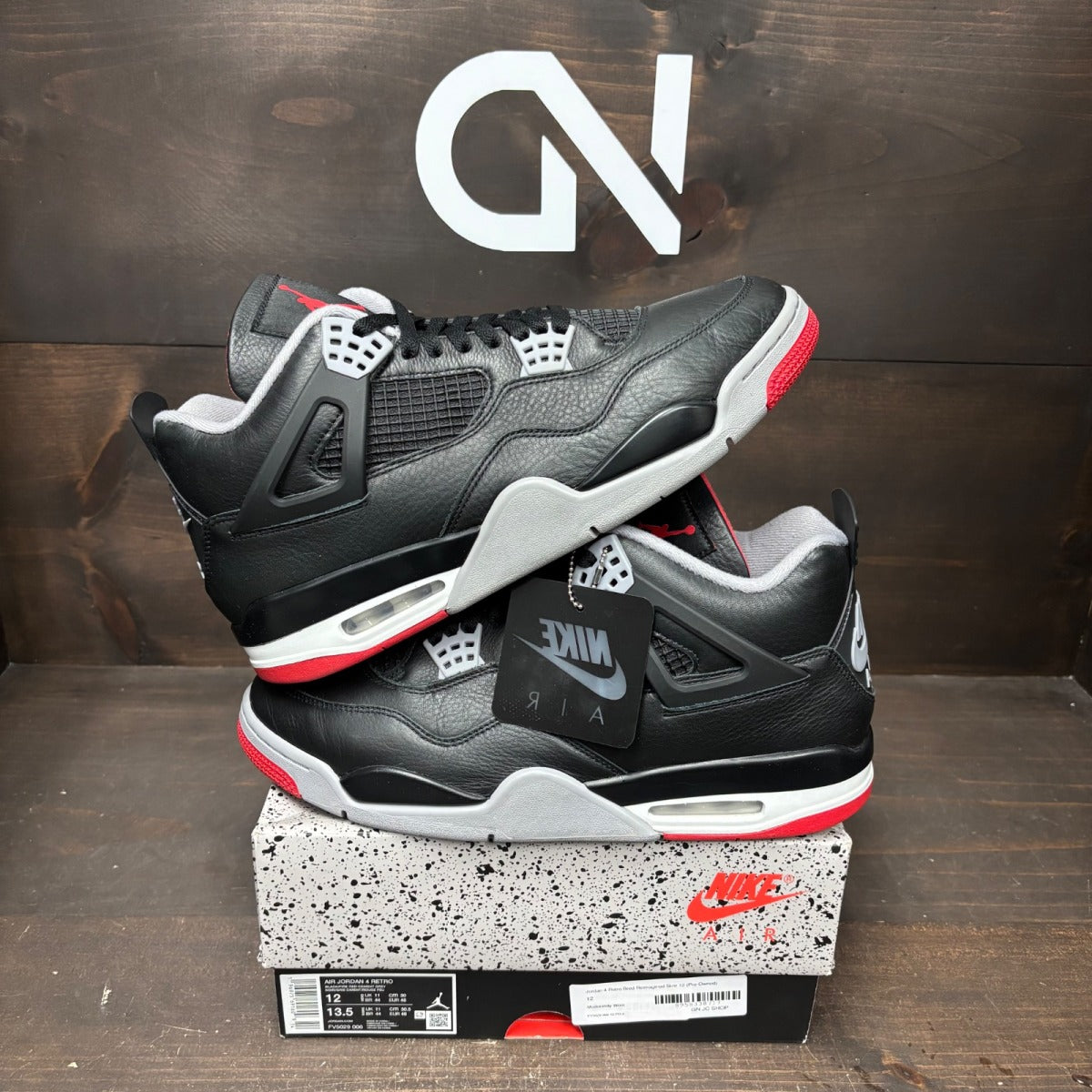 Jordan 4 Retro Bred Reimagined Size 12 (Pre-Owned) - front