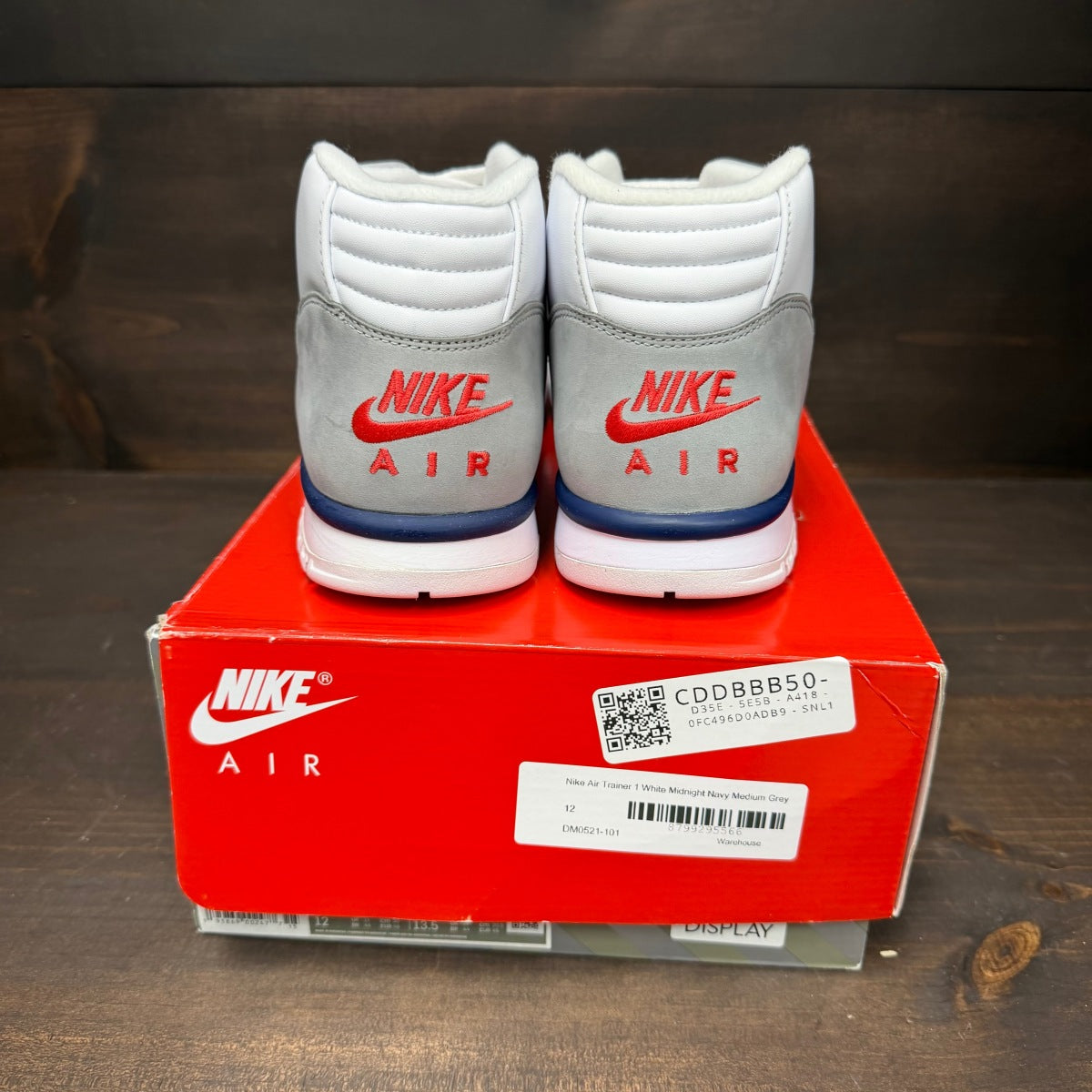 Nike Air Trainer 1 White Midnight Navy Medium Grey - Image 4