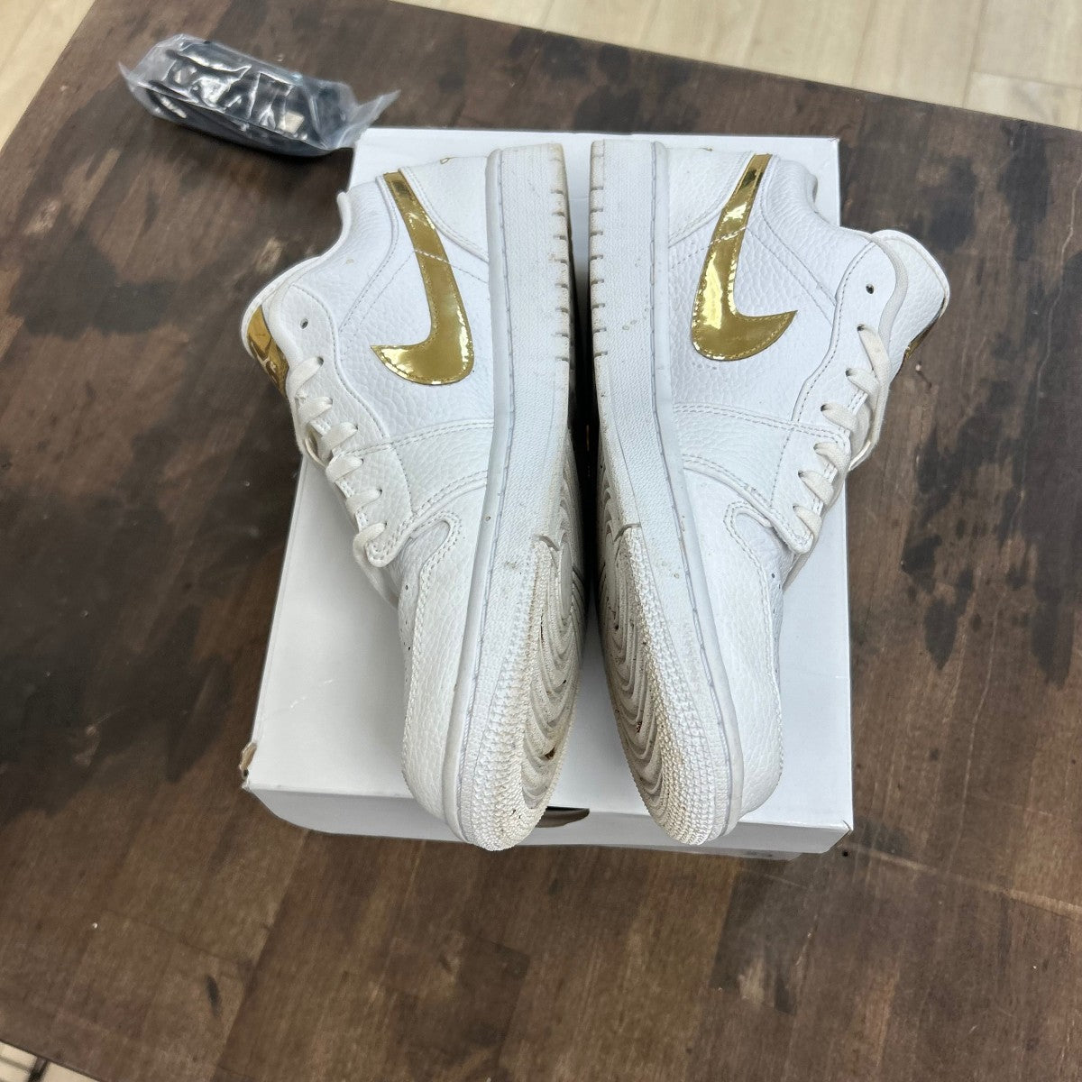 Jordan 1 Low White Metallic Gold (Women's) - Image 3
