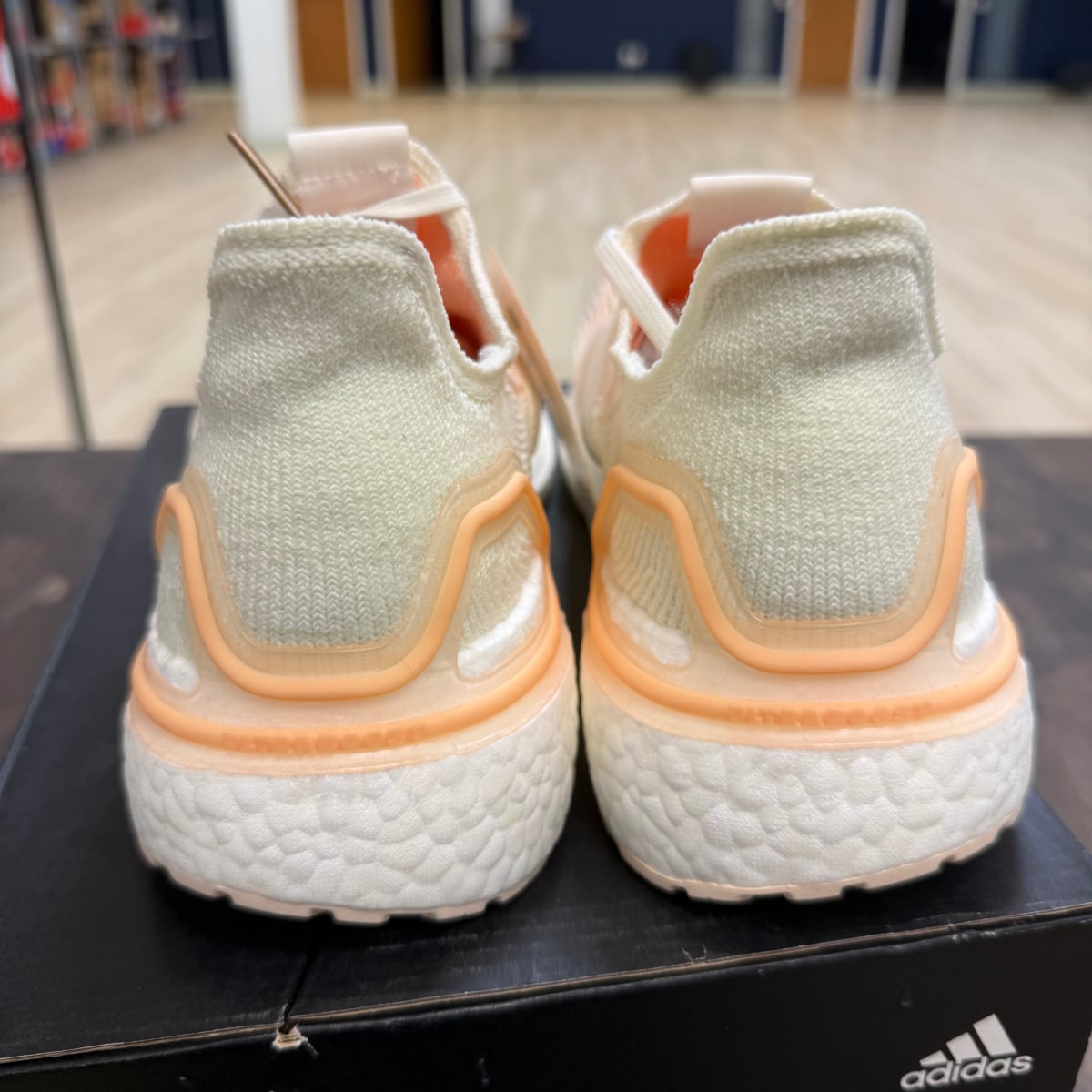 adidas Ultra Boost 19 Off White Glow Orange (Women's) - Image 5