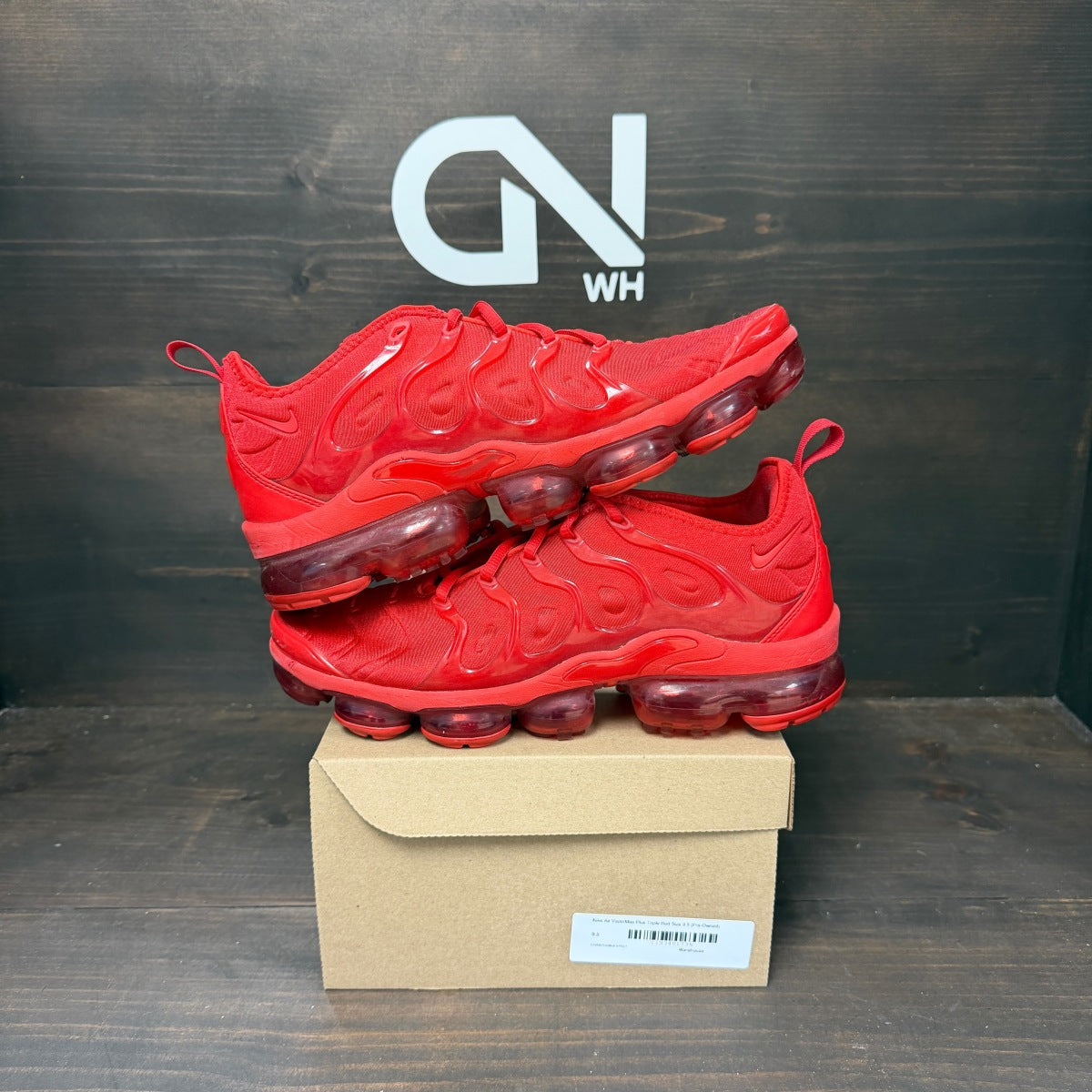 Nike Air VaporMax Plus Triple Red Size 9.5 (Pre-Owned) - Image 1