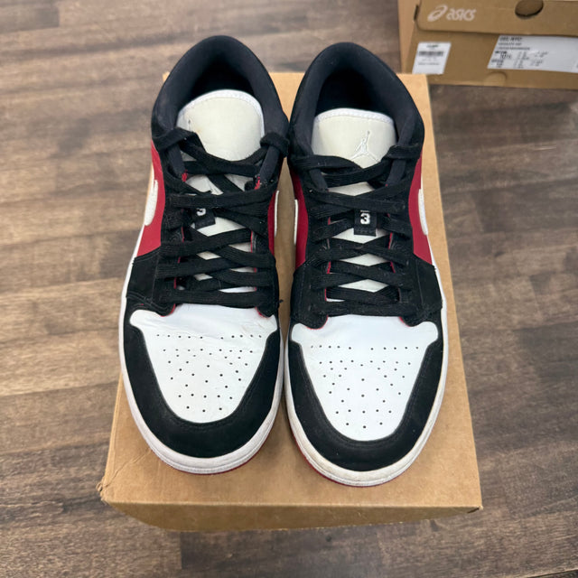 Black White Gym Red Jordan 1 Low (W) (USED, No Box)