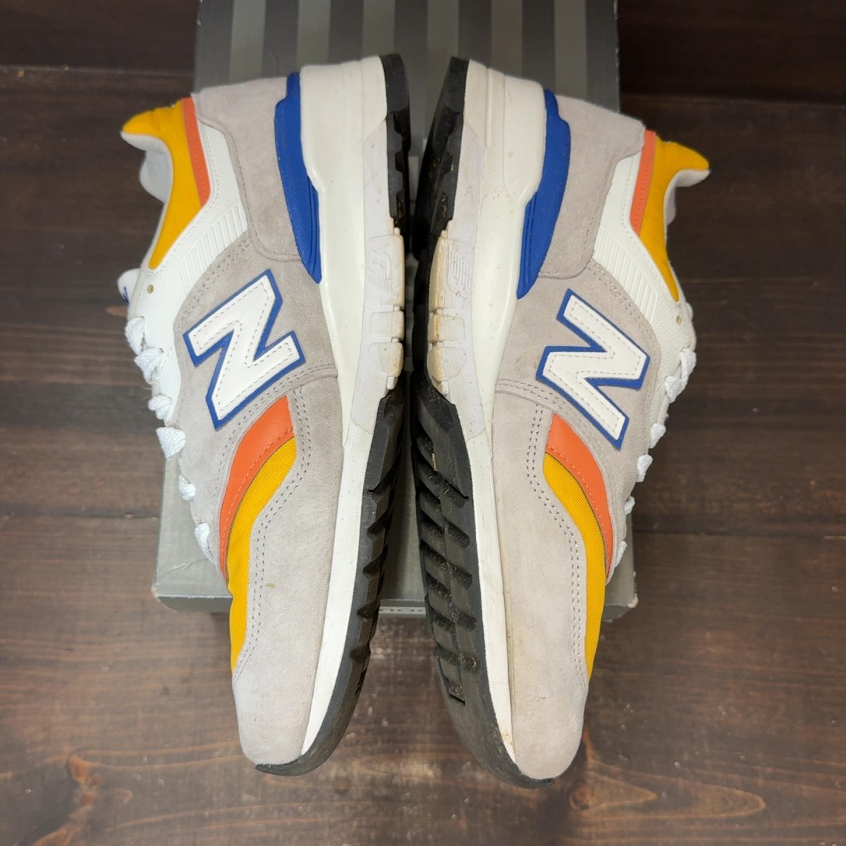 New Balance 997 MiUSA Grey Orange Size 10 (Pre-Owned) - aux