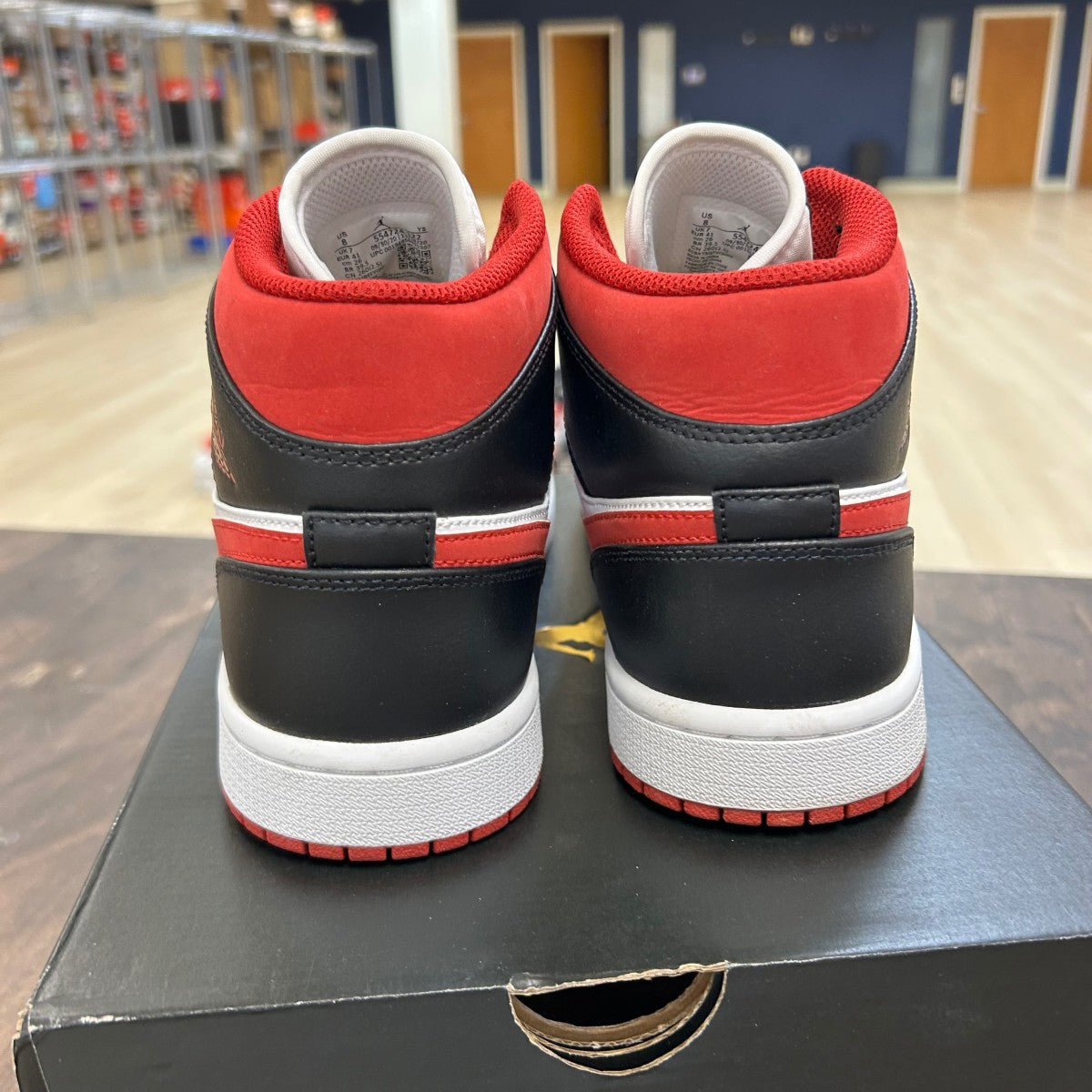 Jordan 1 Mid Gym Red Black White - Image 4