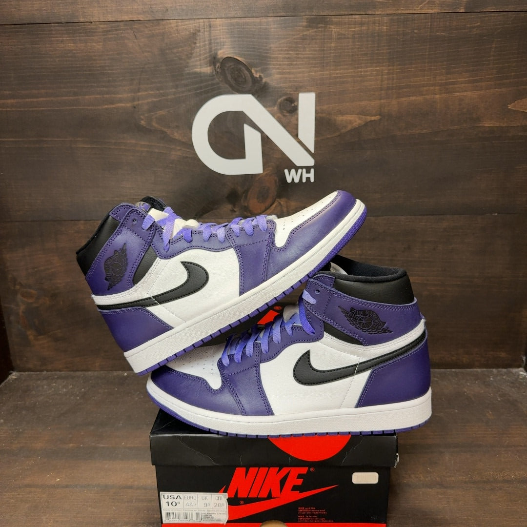 Jordan 1 Retro High Court Purple White Size 10.5 (Pre-Owned) - Image 1