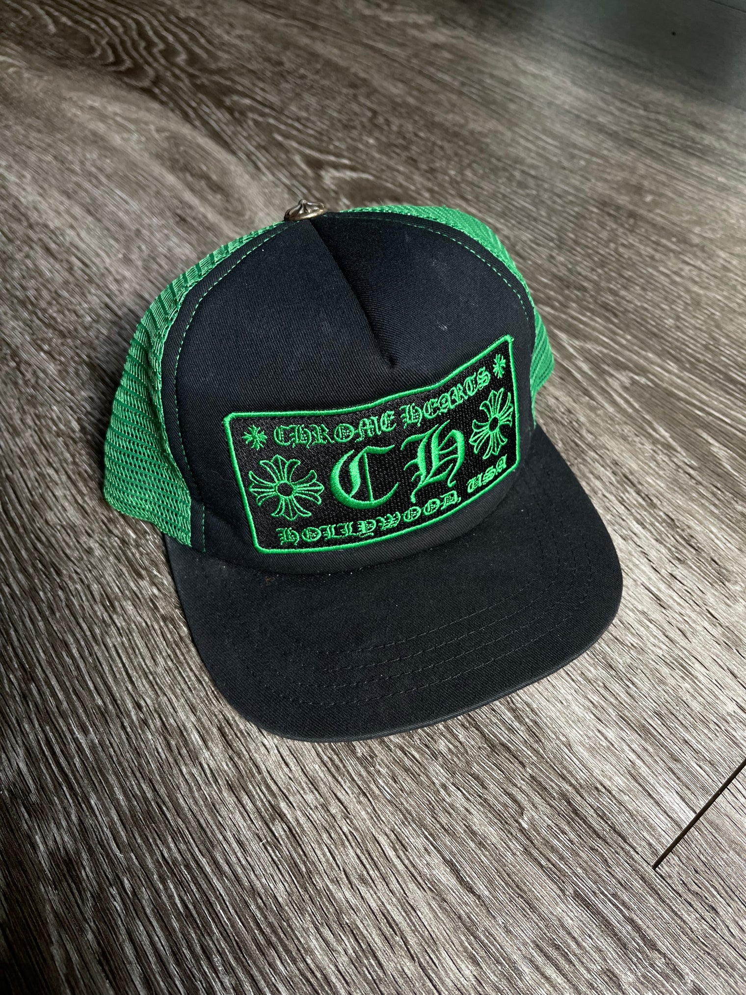 Chrome Hearts Black Green Hollywood Trucker (USED)