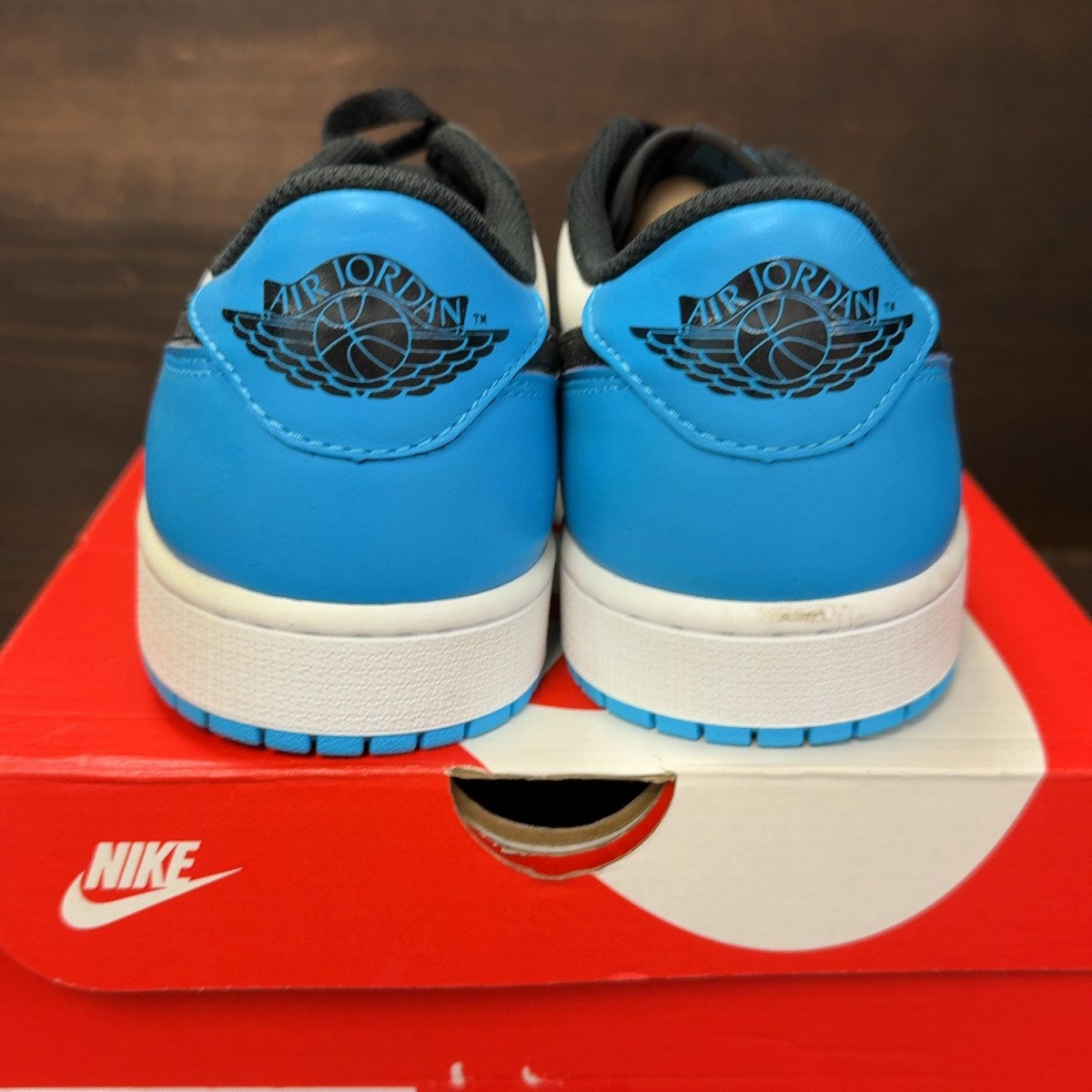 Jordan 1 Retro Low OG Black Dark Powder Blue Size 9.5 (Pre-Owned) - Image 5