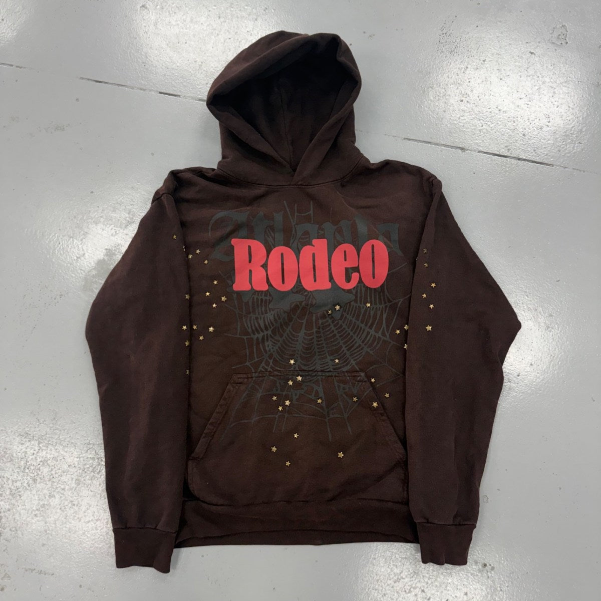 Cactus Jack by Travis Scott x Sp5der Days Before Rodeo Hoodie 'Brown' Size L (Pre-Owned) - Image 1