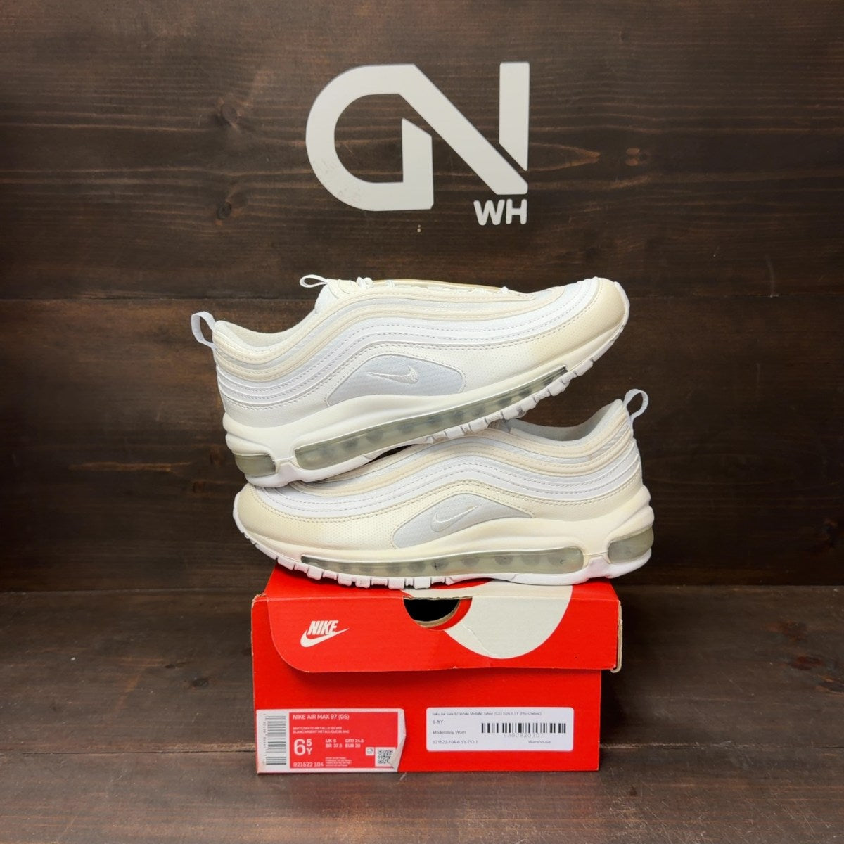 Nike Air Max 97 White Metallic Silver (GS) - Image 1