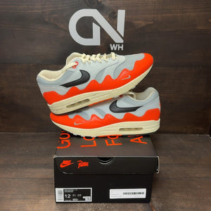 Nike Air Max 1 Patta Waves Hyper Crimson Pure Platinum (With Bracelet) Size 12 (Pre-Owned) - front