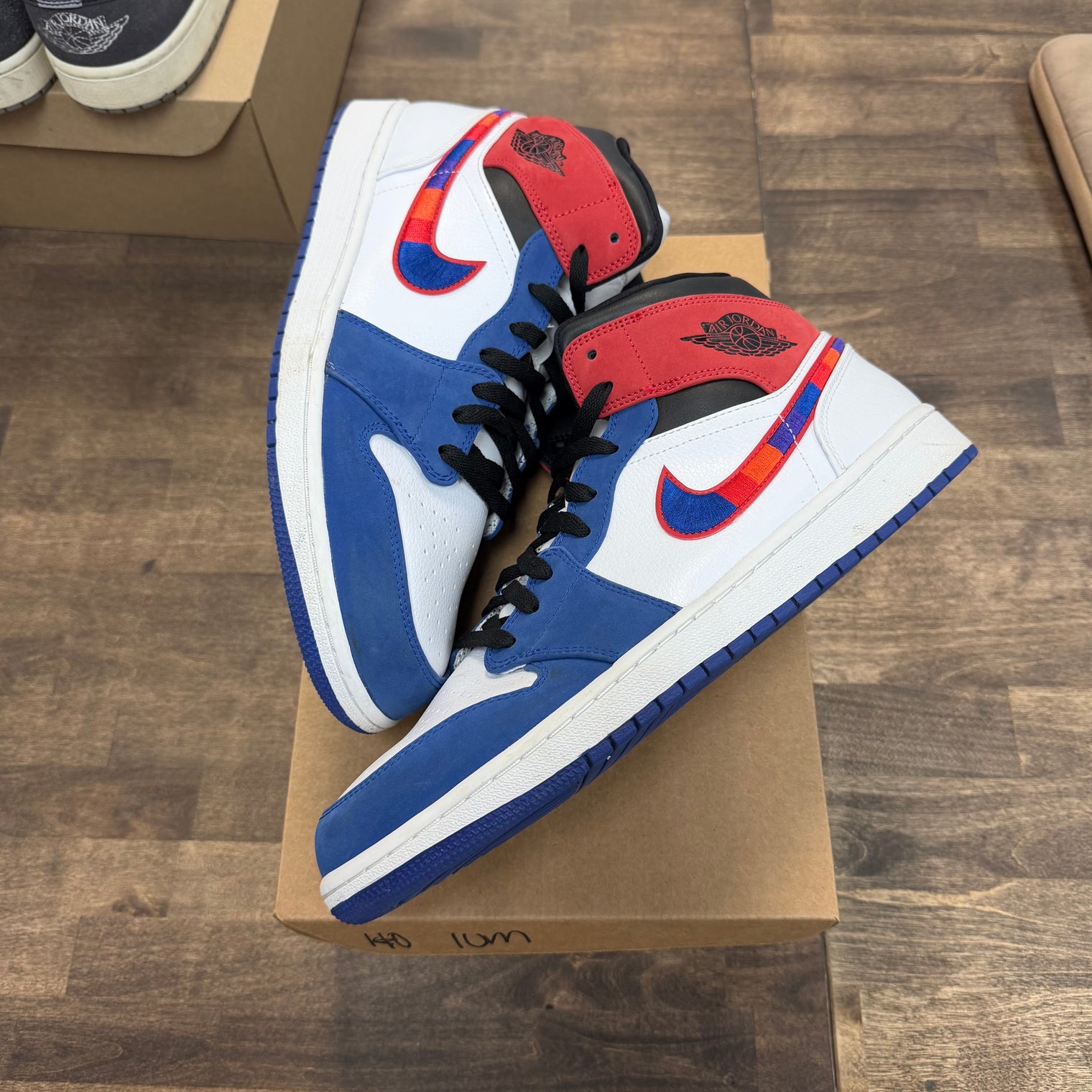 Multi-Color Swoosh Jordan 1 Mid (USED, No Box)