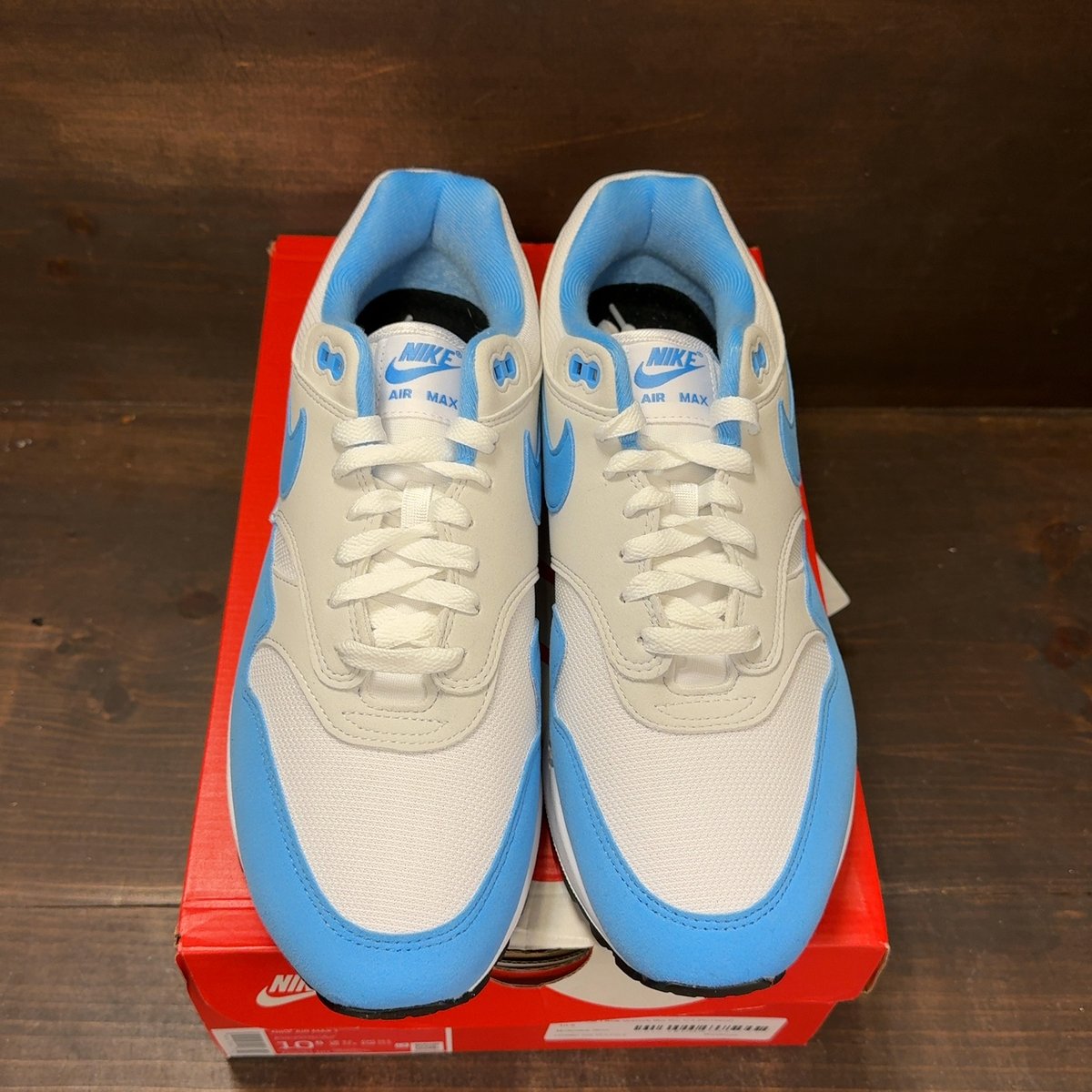 Nike Air Max 1 White University Blue Size 10.5 (Pre-Owned) - tag