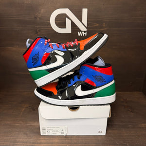 Jordan 1 Mid Multi Patent (Women's) Size 12W (Pre-Owned) - Image 1