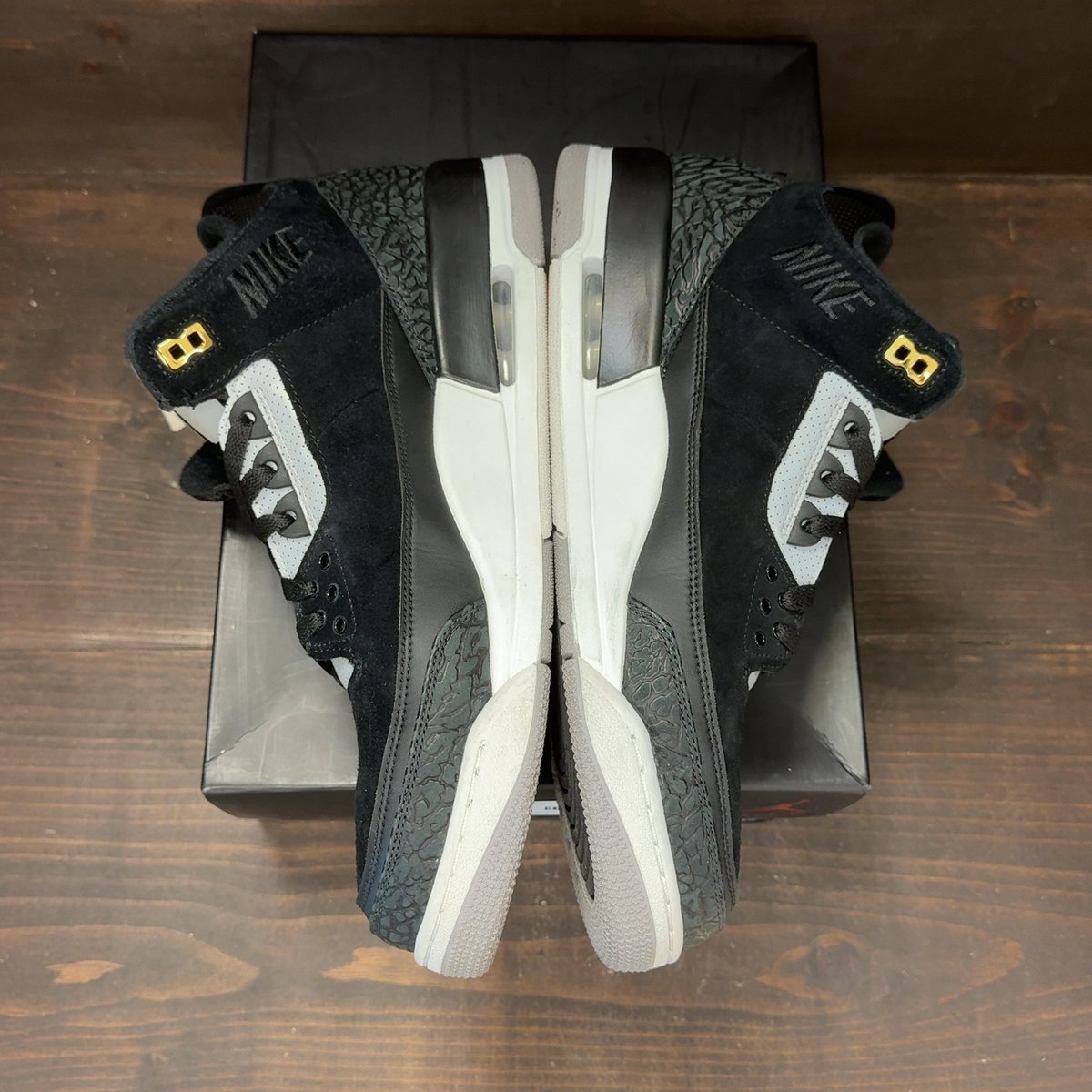 Jordan 3 Retro Tinker Black Cement Gold Size 14 (Pre-Owned) - aux