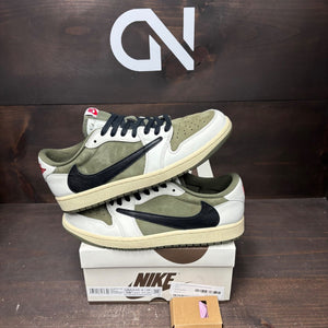 Jordan 1 Retro Low OG SP Travis Scott Medium Olive Size 10.5 (Pre-Owned) - front