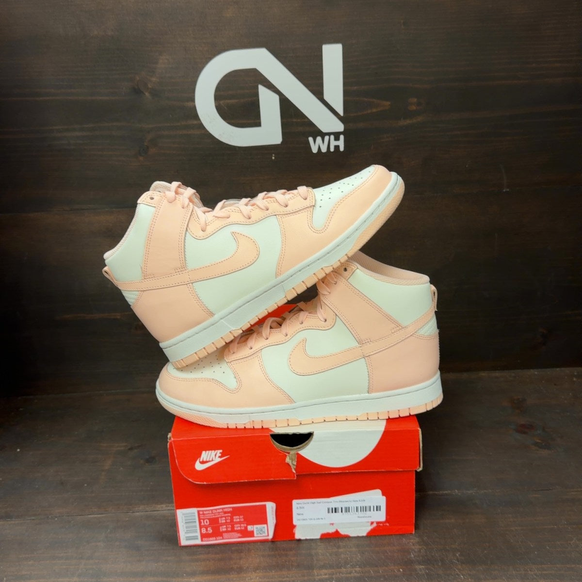 Nike Dunk High Sail Crimson Tint (Women's) Size 8.5W - Image 1