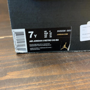 Jordan 5 Retro Black Metallic (2016) (GS) Size 7Y (Pre-Owned) - aux