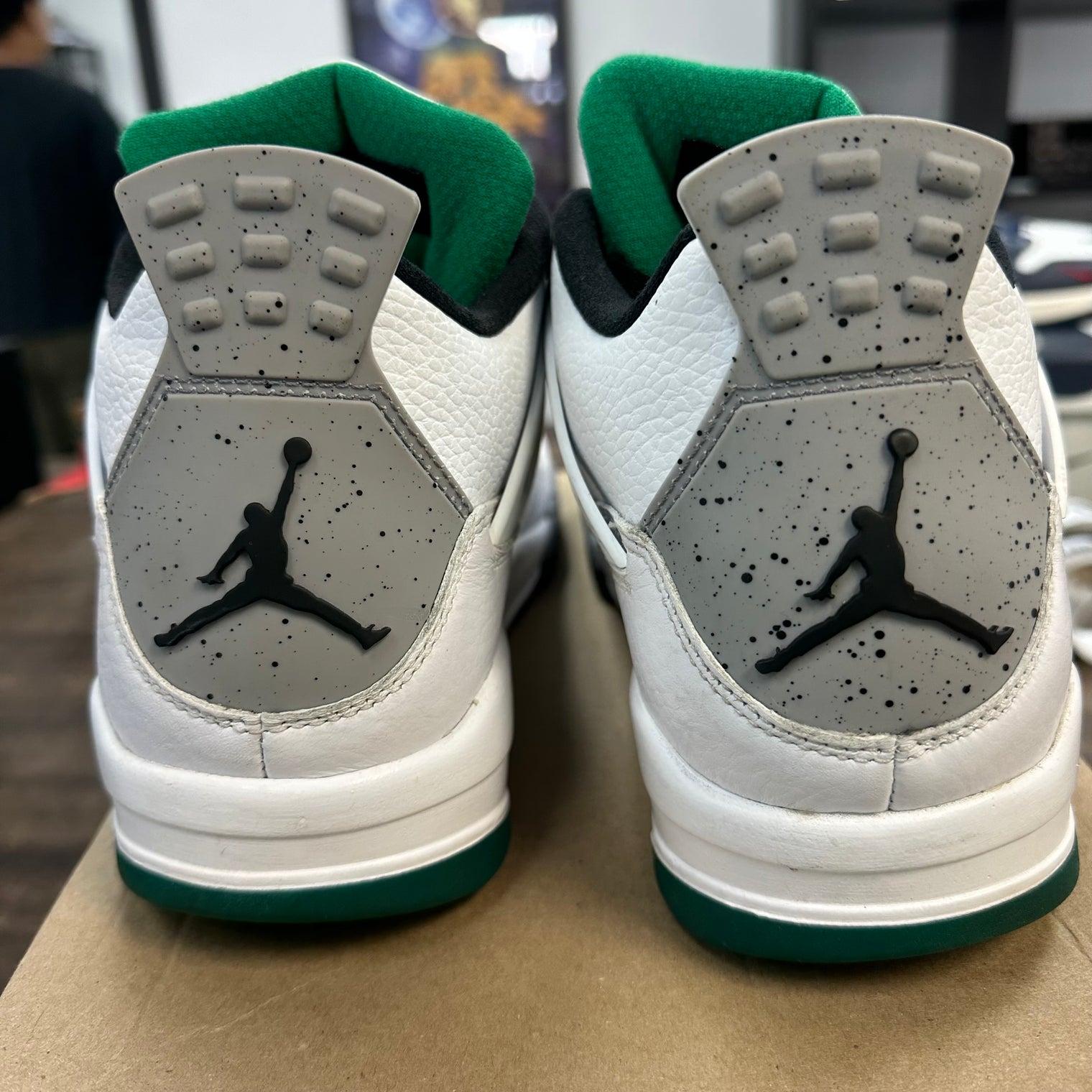 Lucid Green Rasta Jordan 4 Retro (Women's) (USED, No Box)