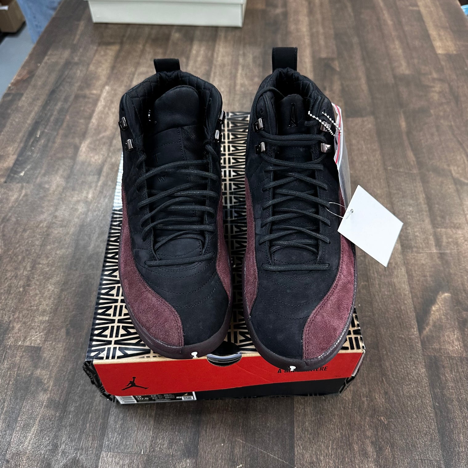 (W) A Ma Maniere Jordan 12 Burgundy Black (Tried On)