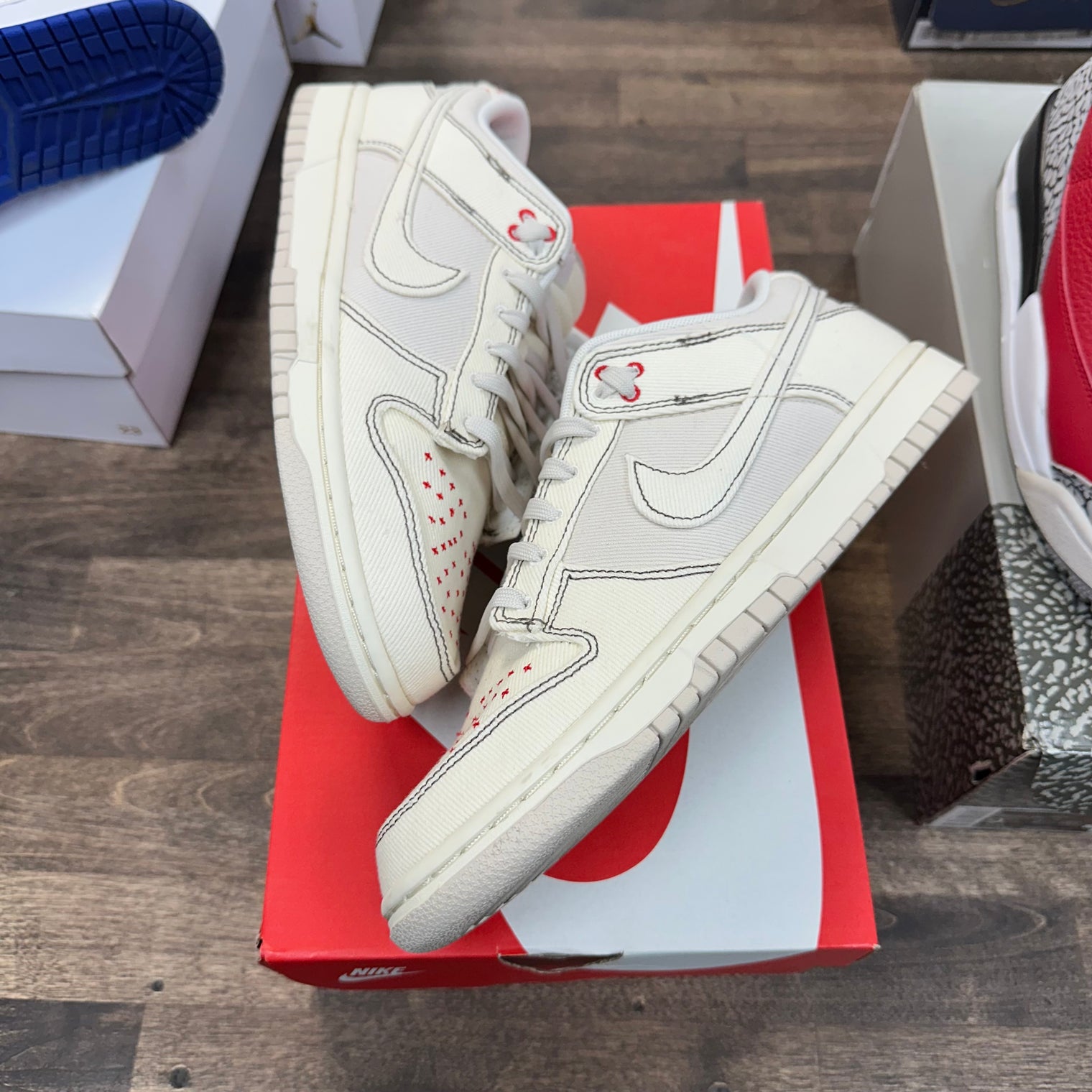 Light Orewood Brown Sashiko Dunk Low (USED, Replacement Box)