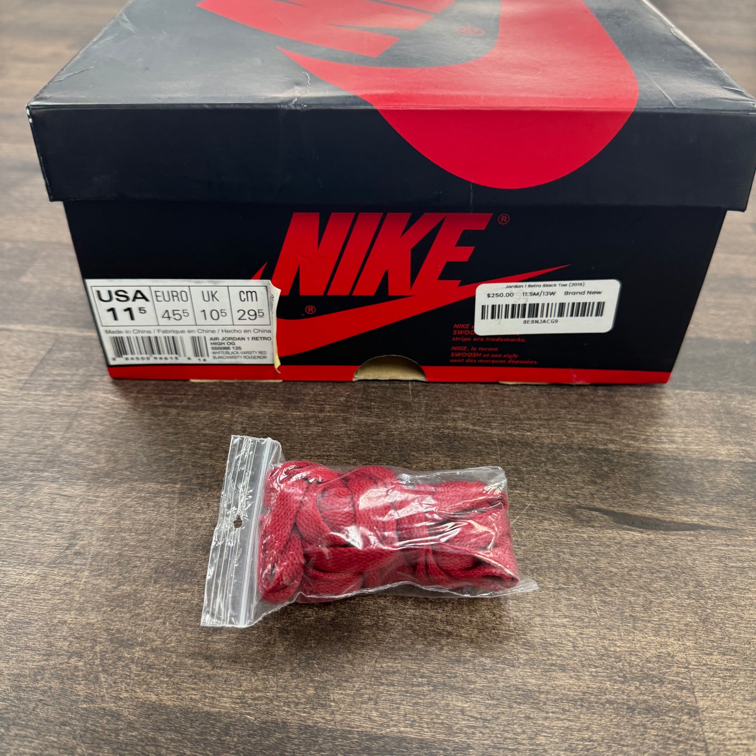 Jordan 1 Retro Black Toe (2016) (Men's) (US 11.5) (Tried On)