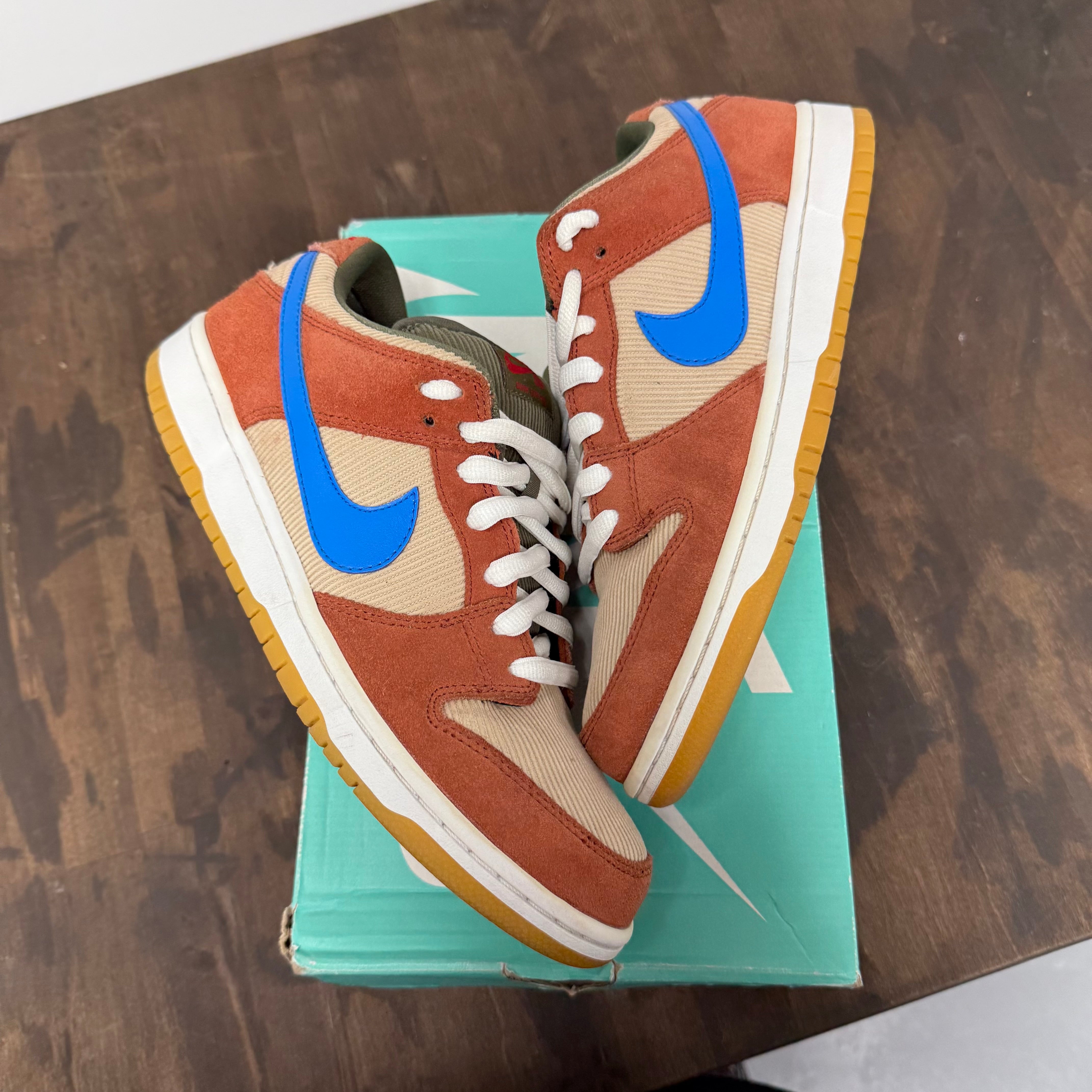 Nike Corduroy Dusty Peach SB Dunk Low (USED) Size 9 (Pre-Owned) - Image 1