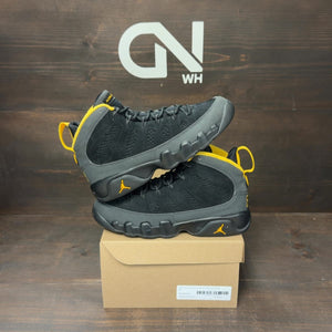 Jordan 9 Retro Dark Charcoal University Gold (GS) Size 6Y (Pre-Owned) - front