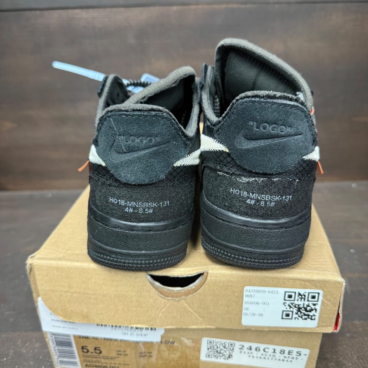 Nike Air Force 1 Low Off-White Black White Size 5.5 (Pre-Owned) - sole