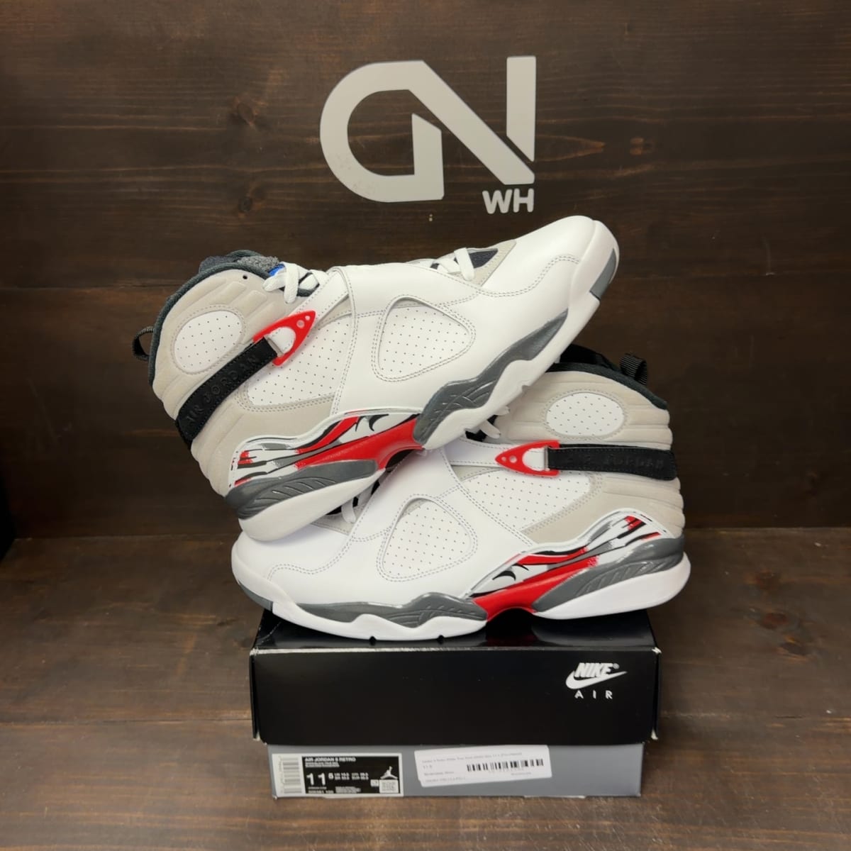 Jordan 8 Retro White True Red (2025) Size 11.5 (Pre-Owned) - front