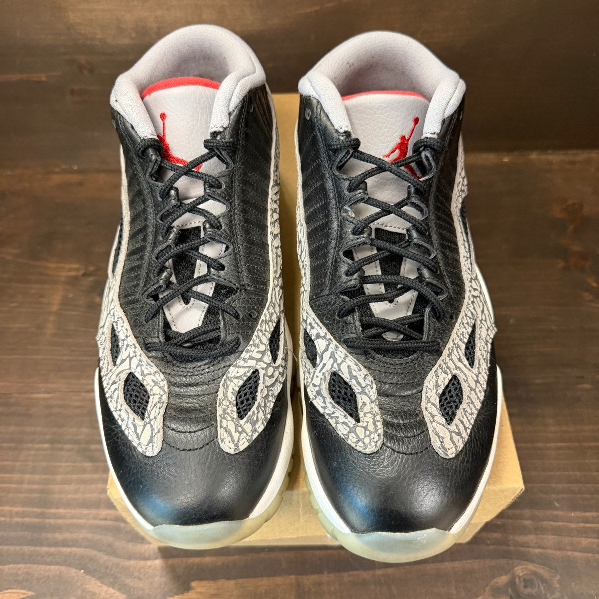 Jordan 11 Retro Low IE Black Cement Size 11.5 (Pre-Owned) - Image 3