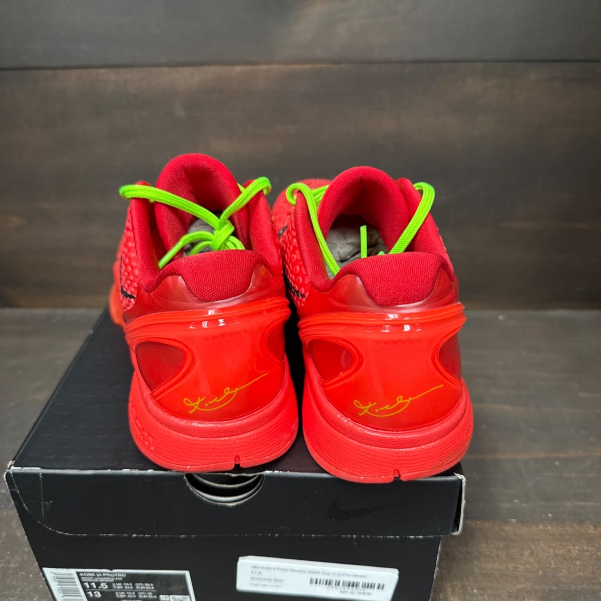 Nike Kobe 6 Protro Reverse Grinch Size 11.5 (Pre-Owned) - box