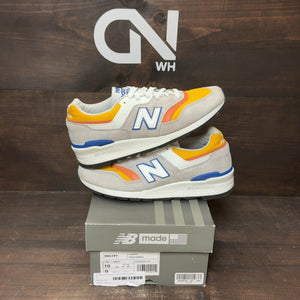 New Balance 997 MiUSA Grey Orange Size 10 (Pre-Owned) - front