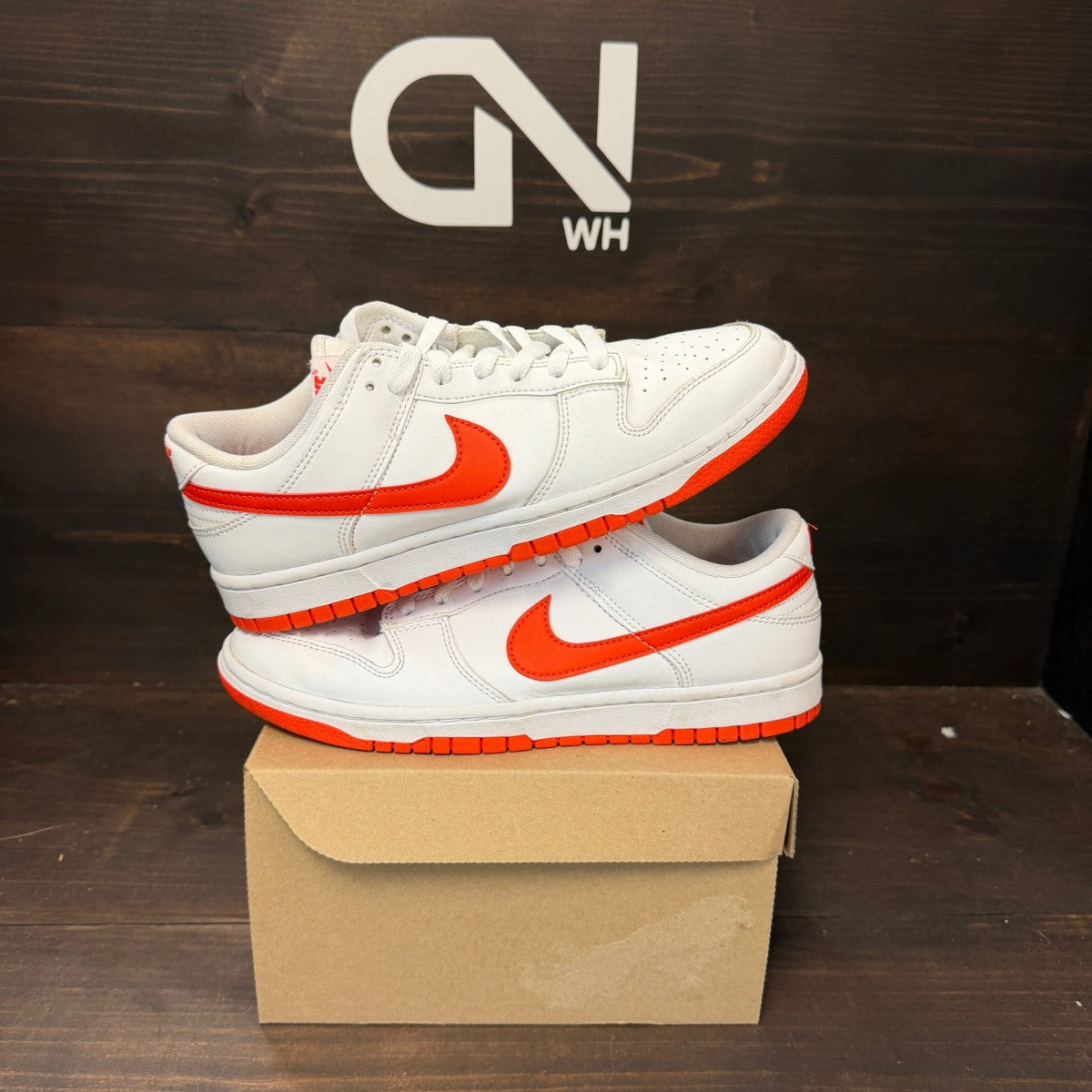 Nike Dunk Low Retro White Picante Red Size 7.5 (Pre-Owned) - Image 1