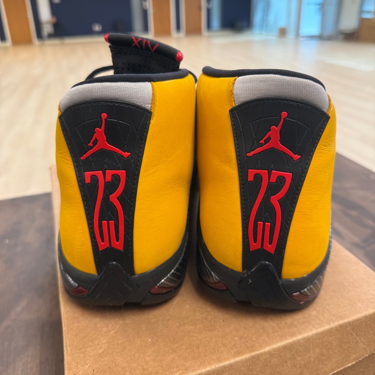 Jordan 14 Retro University Gold Size 12 (Pre-Owned) - Image 4