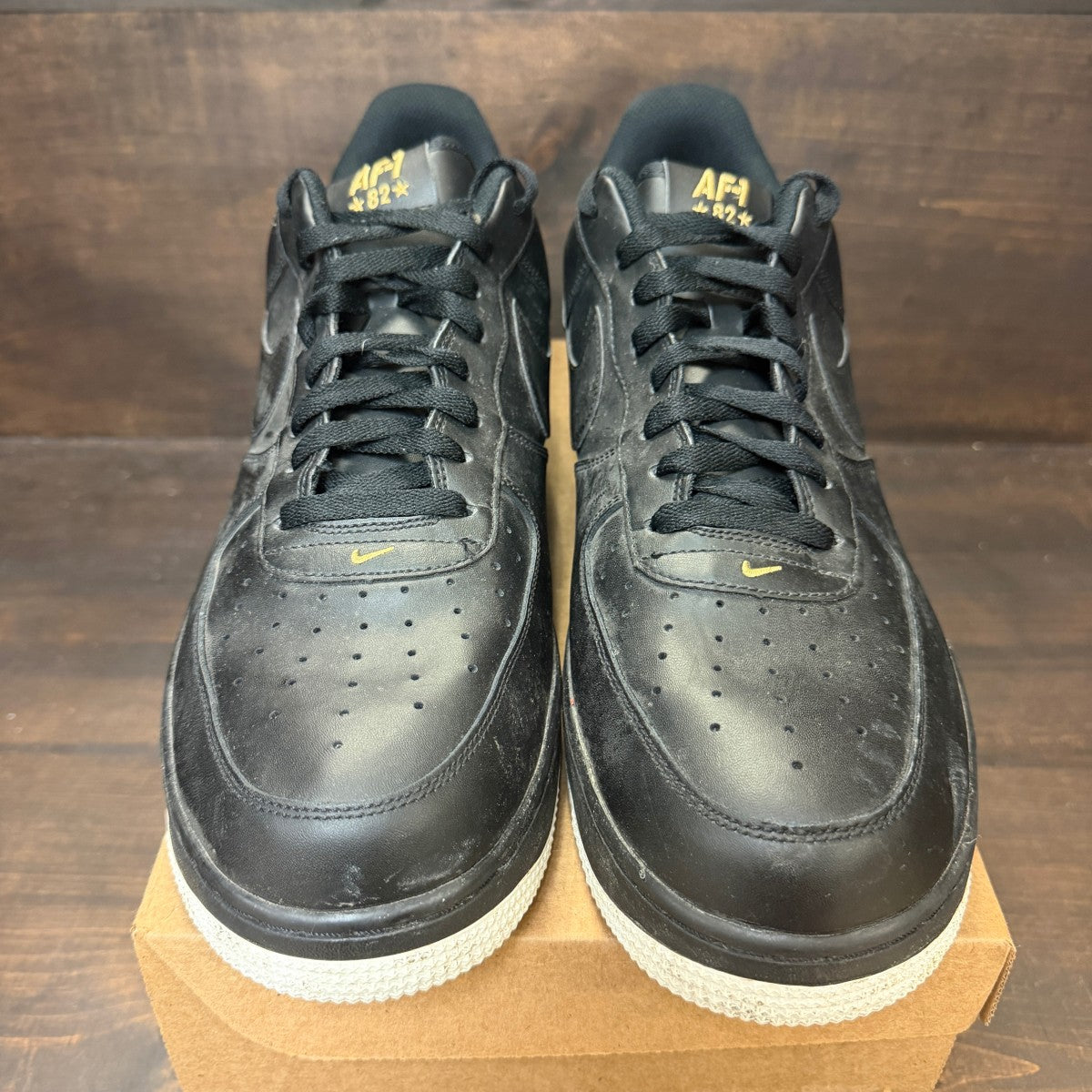Nike Air Force 1 Low Crest Logo Black Size 15 (Pre-Owned) - Image 3