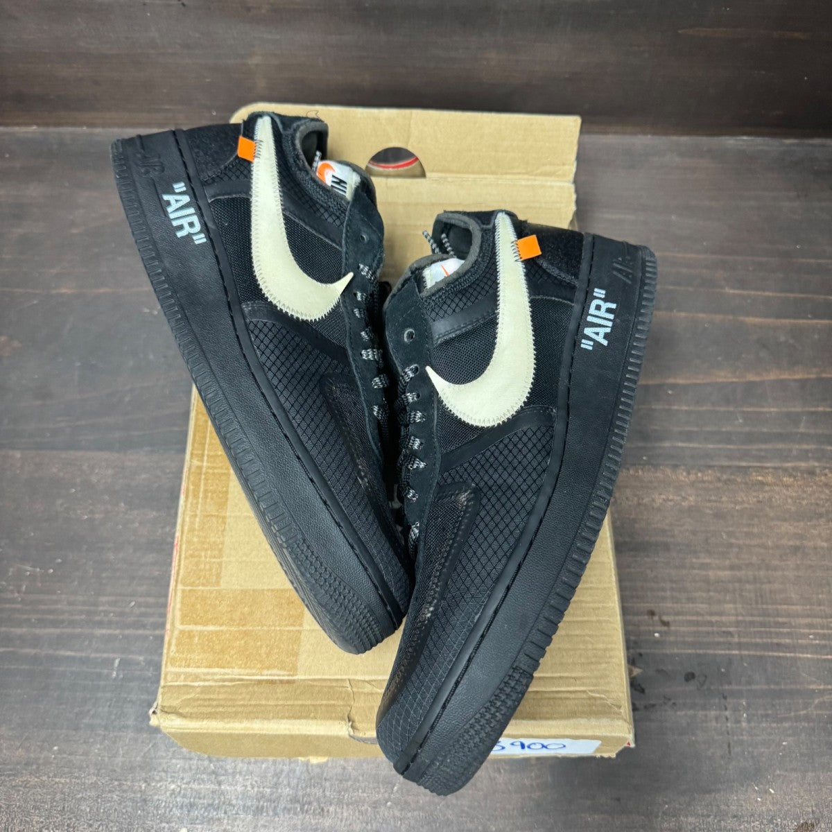 Nike Air Force 1 Low Off-White Black White Size 11 (Pre-Owned) - back