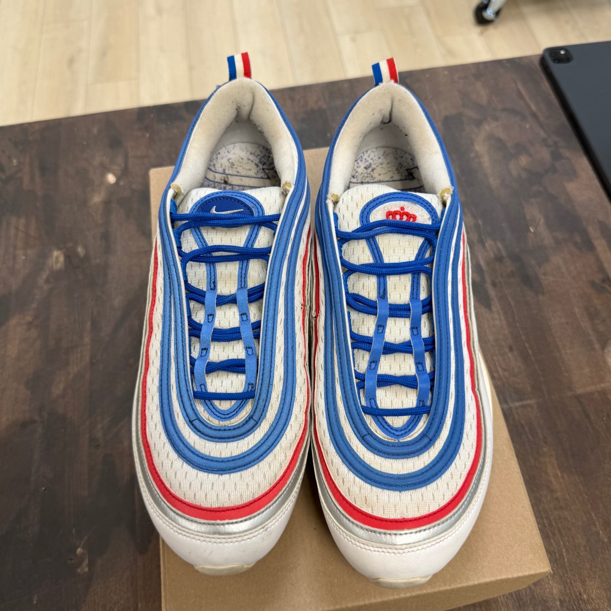 Nike Air Max 97 Game Royal Metallic Silver University Red Size 11.5 (Pre-Owned) - Image 2