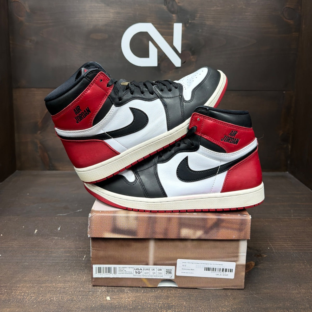 Jordan 1 Retro High OG Black Toe Reimagined Size 10.5 (Pre-Owned) - Image 1