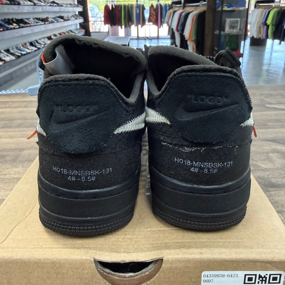 Nike Air Force 1 Low Off-White Black White Size 5.5 (Pre-Owned) - Image 4