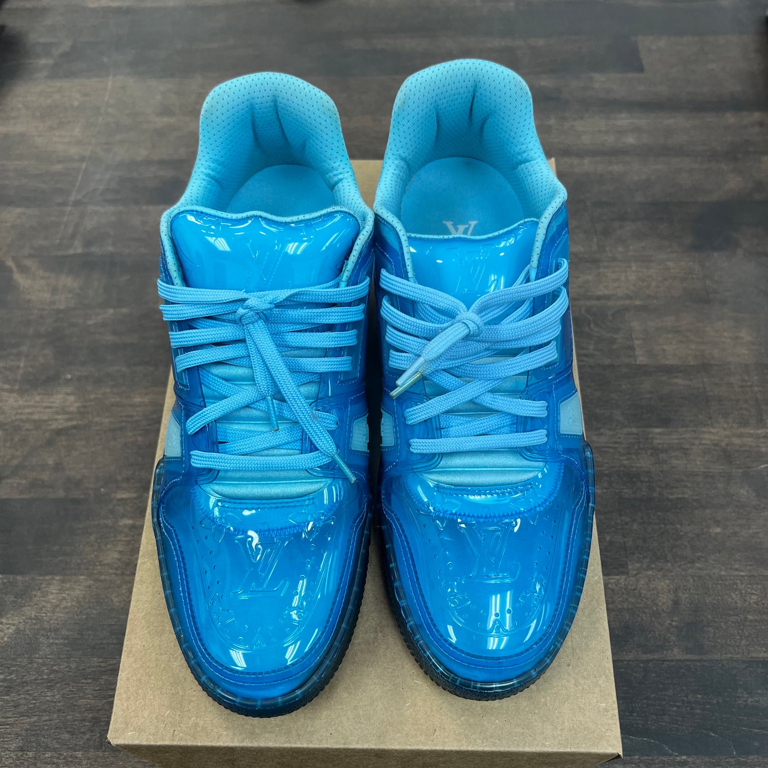 Louis Vuitton Trainer Clear Blue Sneaker (USED ,no box)