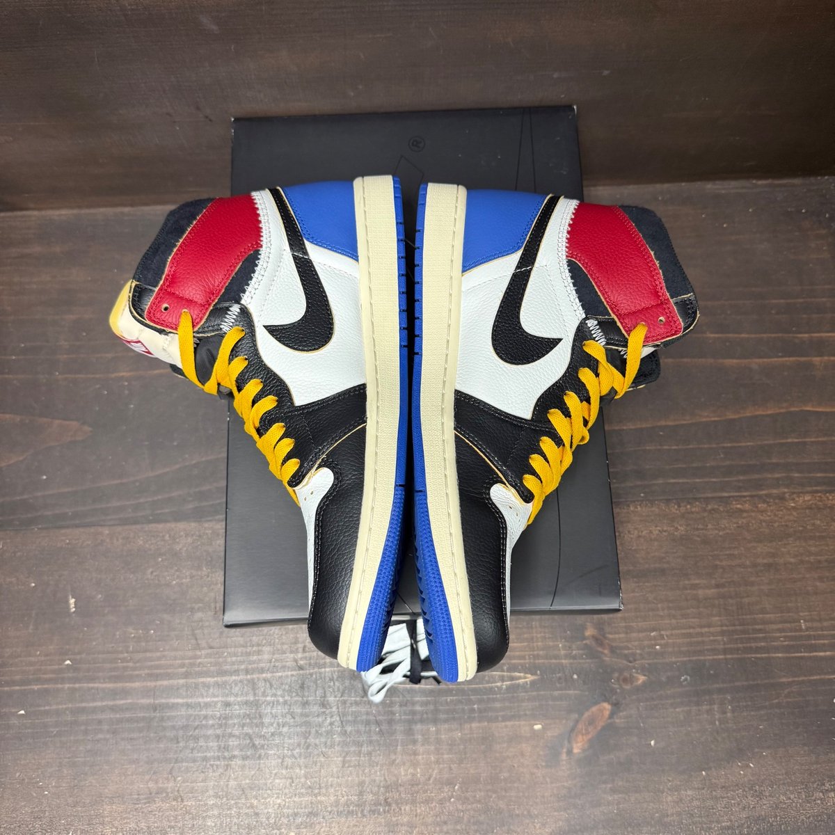 Jordan 1 Retro High OG SP Fragment x Union LA Varsity Red Sport Royal Size 11.5 (Pre-Owned) - side