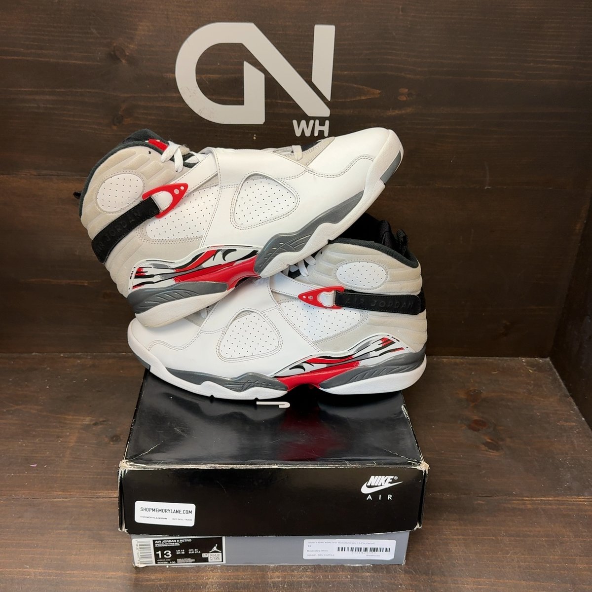Jordan 8 Retro White True Red (2025) Size 13 (Pre-Owned) - front