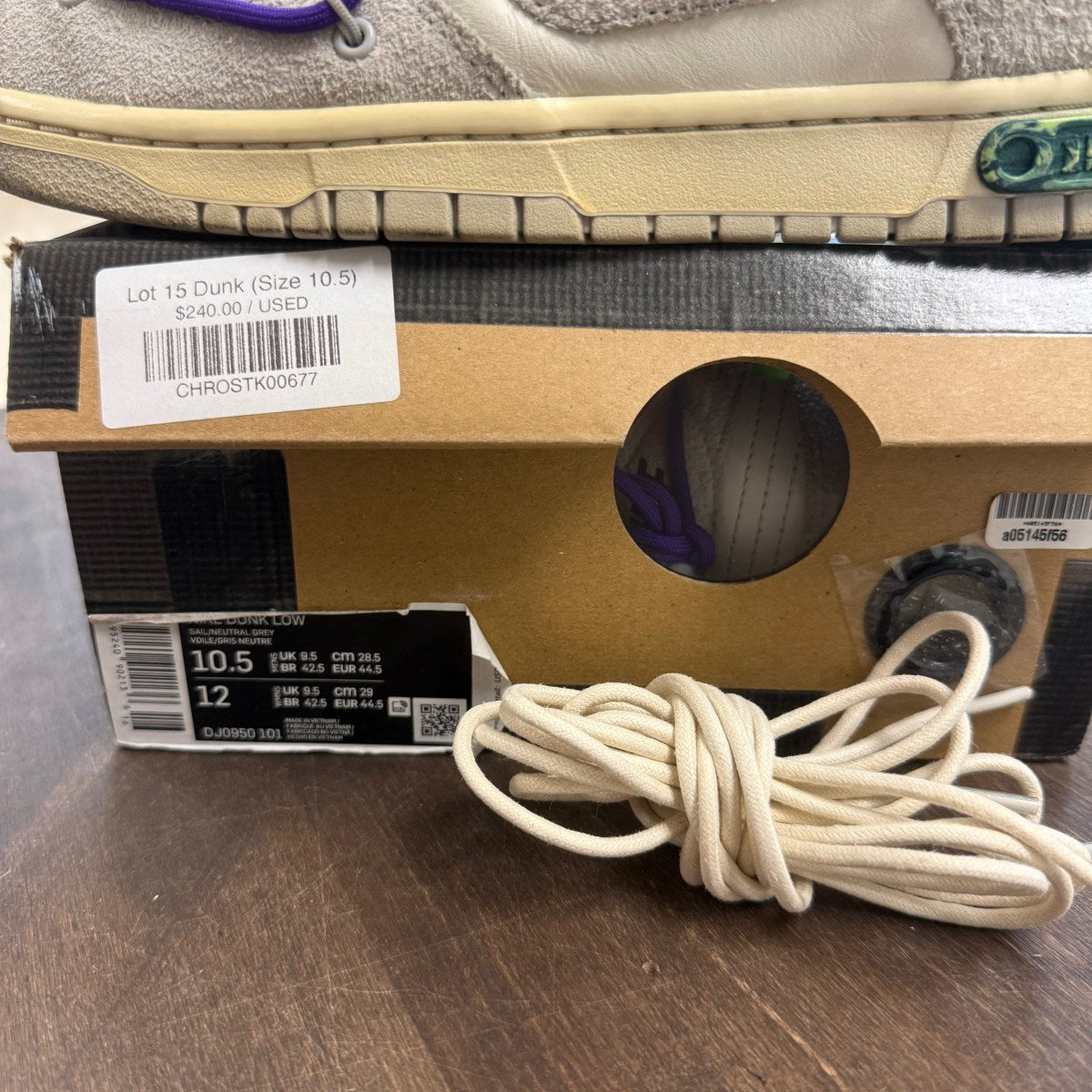 Nike Dunk Low Off-White Lot 15 - Image 7