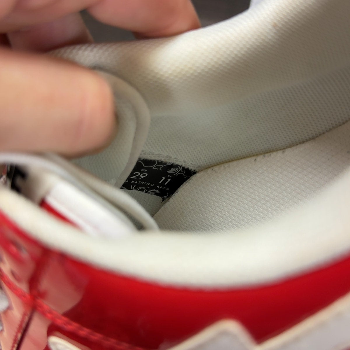 A Bathing Ape Bape Sta Low Patent Red Size 11 (Pre-Owned) - Image 7