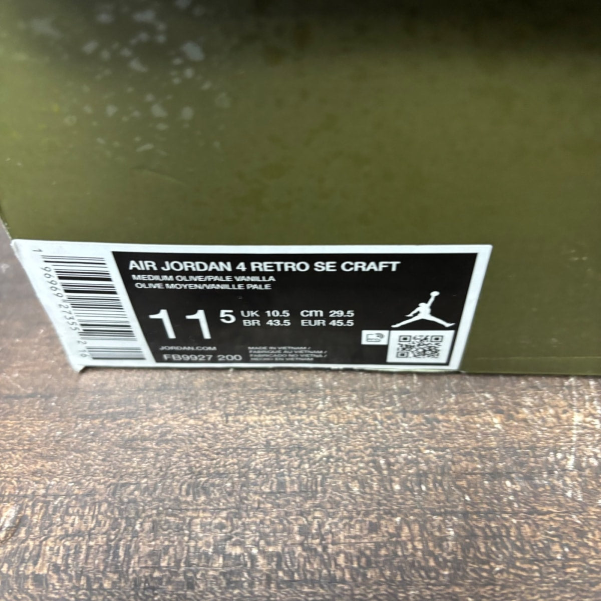 Jordan 4 Retro SE Craft Medium Olive Size 11.5 (Pre-Owned) - aux
