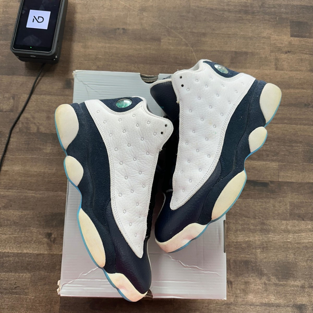 Jordan 13 Retro Obsidian Powder Blue White - Image 1