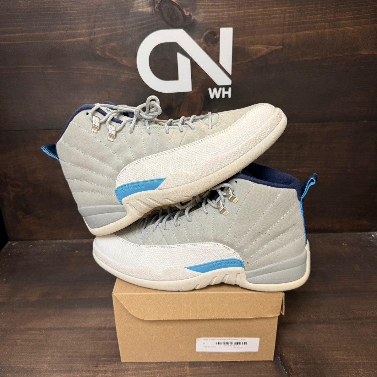 Jordan 12 Retro Grey University Blue Size 11 (Pre-Owned) - Image 1