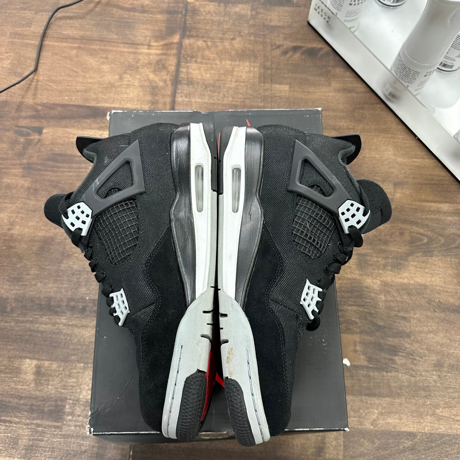 Black Canvas Jordan 4 Retro SE (USED, no insoles)