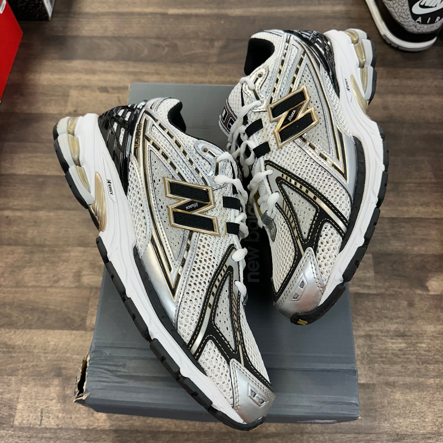 White Metallic Gold New Balance 1906R (Lightly Worn)